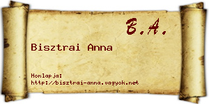Bisztrai Anna névjegykártya